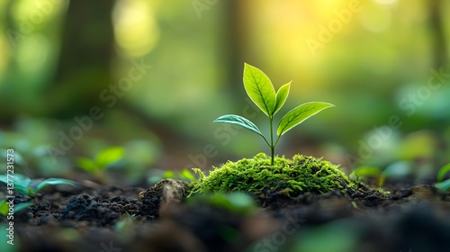 A robust plant growing in the ground symbolizing renewal and the vital role of sustainability in eco-friendly tourism efforts transparent background PNG