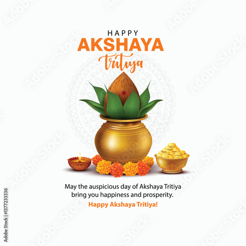 happy Akshaya Tritiya of India. abstract  vector illustration design