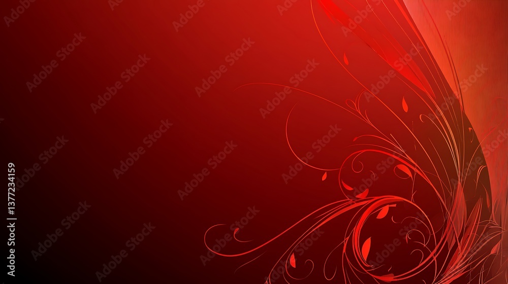A red and black gradient background featuring elegant floral elements A red and black gradient background featuring elegant floral elements