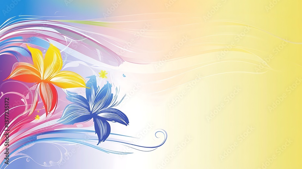 Abstract floral art with flowing shapes and gradients of color Abstract floral art with flowing shapes and gradients of color