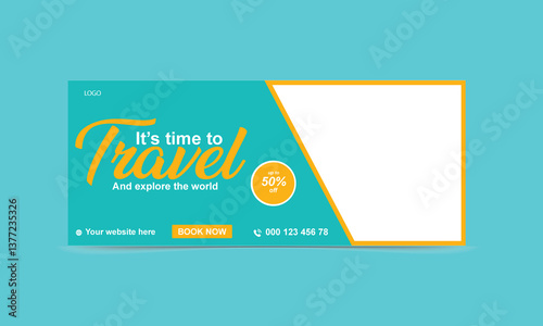 Travel social media business facebook page Cover timeline design banner vector template clean design. creative Cover for travel offers, web ads banner


