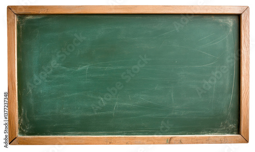 Framed Green Chalkboard on transparent background