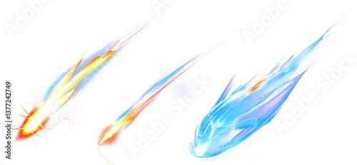 Dynamic energy trails in vibrant colors.