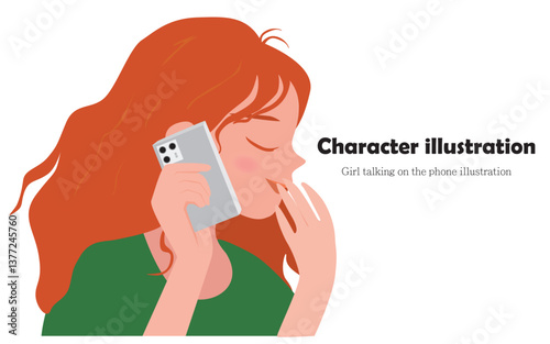 Girl talking on the phone illustration