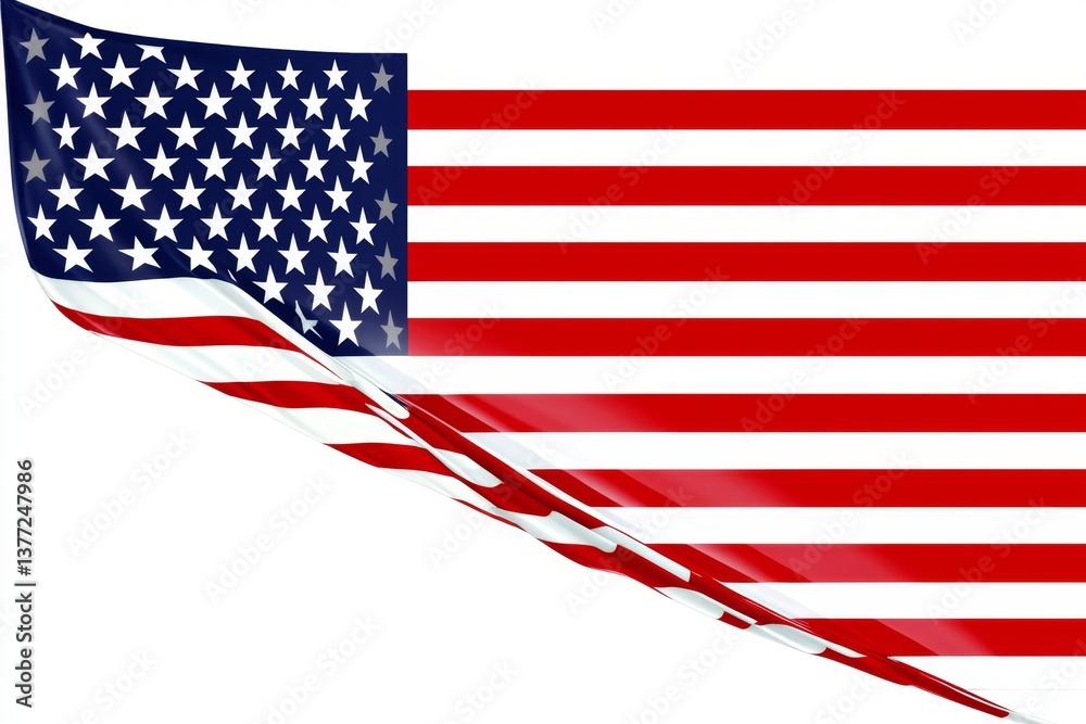Fototapeta premium Displayed proudly during national holidays, it is a key element of American identity and patriotism.