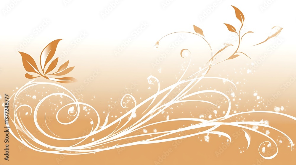 Decorative floral design with stylized butterfly and swirling elements Decorative floral design with stylized butterfly and swirling elements
