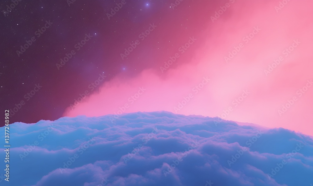 Obraz premium planet in space science fiction synthwave, Generative AI