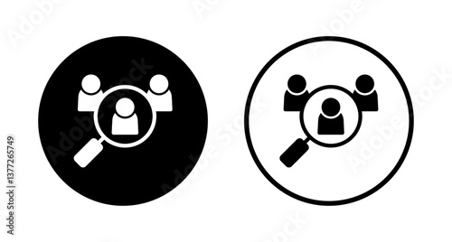 Hiring icon logo design. Search job vacancy sign and symbol. Human resources concept. Recruitment