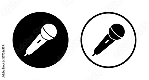 Microphone icon logo design. karaoke sign and symbol