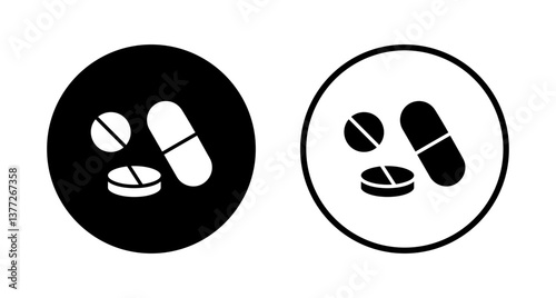 Pills icon logo design. capsule icon. Drug sign and symbol