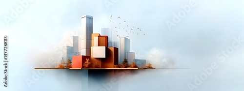 A digital of a futuristic mixed use highrise building featuring innovative structural engineering sustainable material choices modular floor plans and an angular silhouette with sweeping city views
