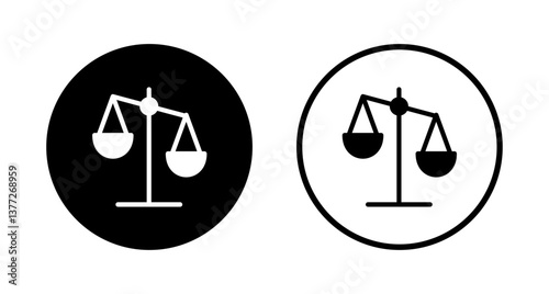 Scales icon logo design. Law scale icon. Justice sign and symbol