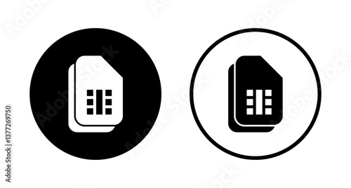 Sim card icon logo design. dual sim card sign and symbol