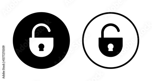 Unlock icon logo design. Unlock sign and symbol. unlocked padlock icon