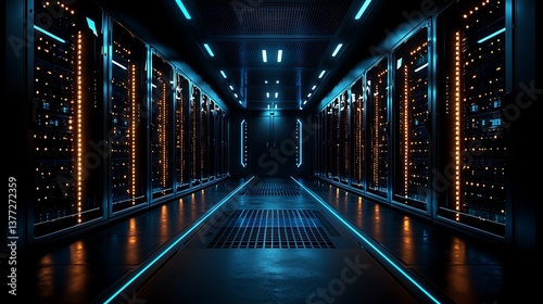 Data Center Server Room Corridor Technology Digital Network