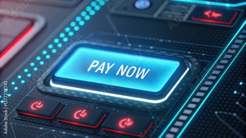 Futuristic interface featuring a prominent 