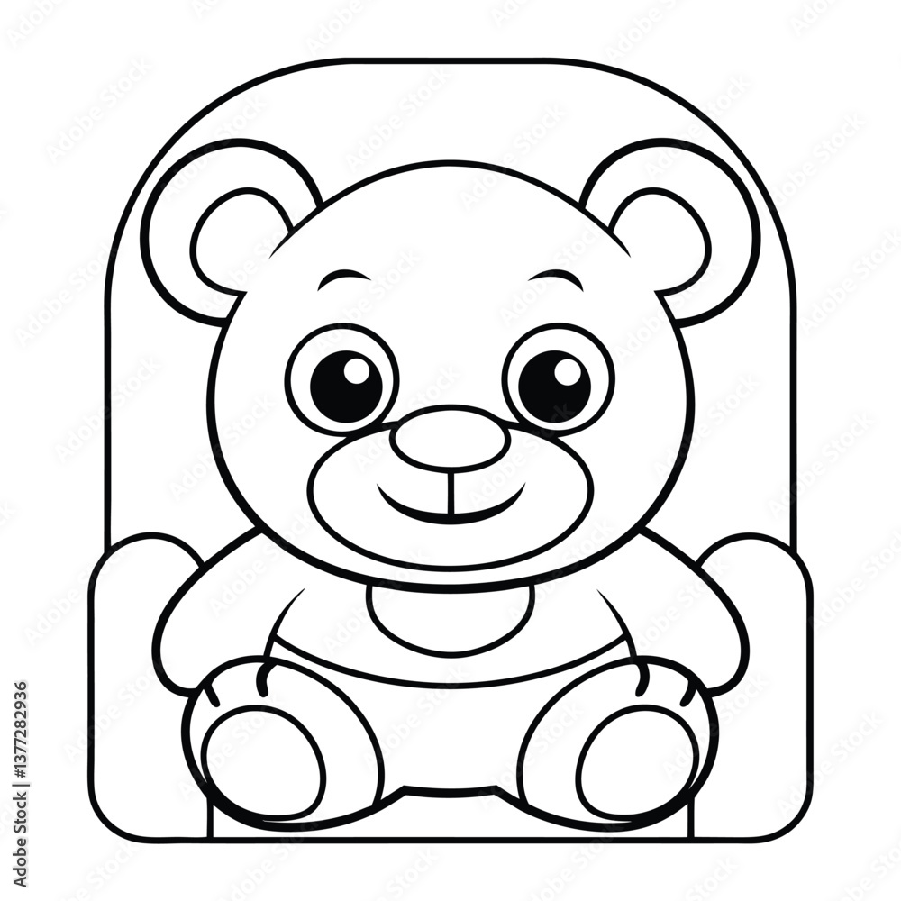 Adorable Cartoon Teddy Bear Outline Illustration for Kids
Adorable Cartoon Teddy Bear Outline Illustration for Kids