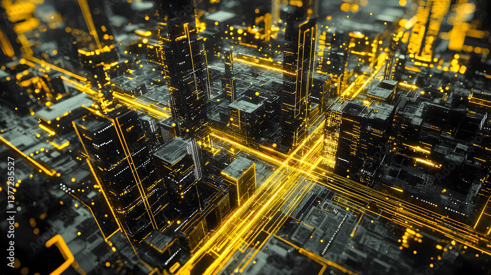 Urban augmented reality visualization cityscape background digital wallpaper night environment aerial view futuristic concept Urban augmented reality visualization cityscape background digital wallpaper night environment aerial view futuristic concept