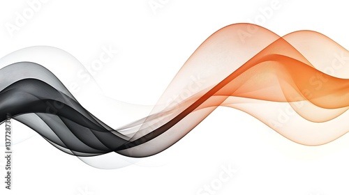 Abstract orange black waves flow.