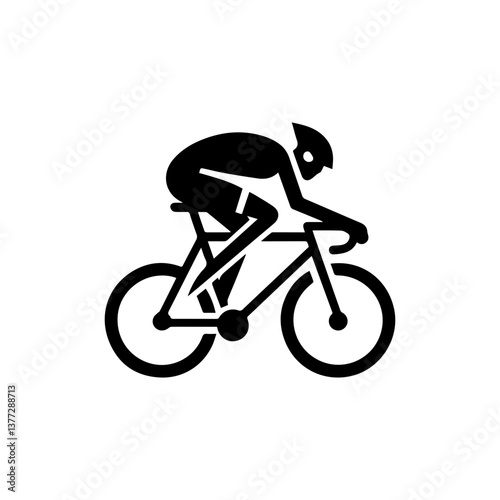 Cycling bicycle icon with transparent background
