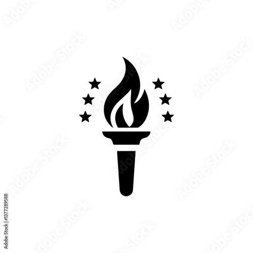 Fire torch icon with transparent background