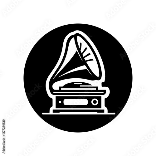 Gramophone icon with transparent background