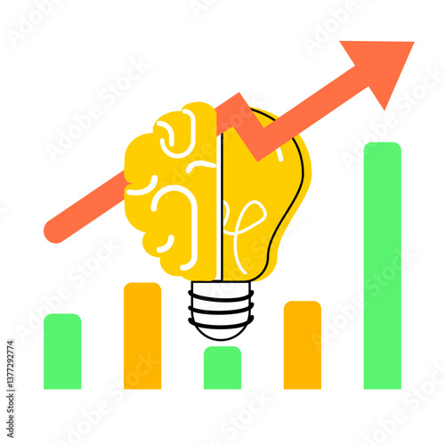 Hand drawing idea light bulb held by hand representing creativity and business growth vector background.