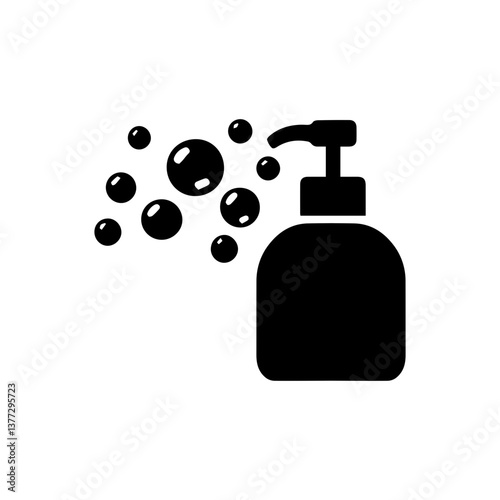 Shampoo soap facial cleanser icon with transparent background