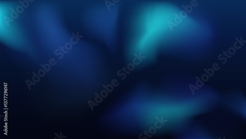 Abstract minimalist blue teal fluid gradient on black background. Social ads banner or Landing page.