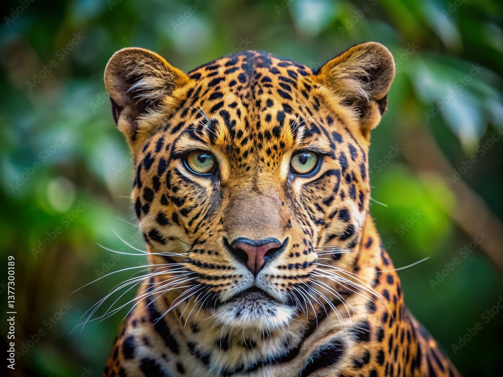 Obraz premium Majestic Indian Leopard Portrait: Candid Wildlife Photography