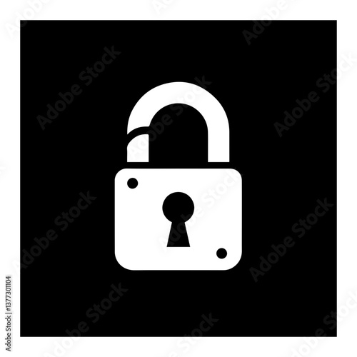 Security lock icon with transparent background