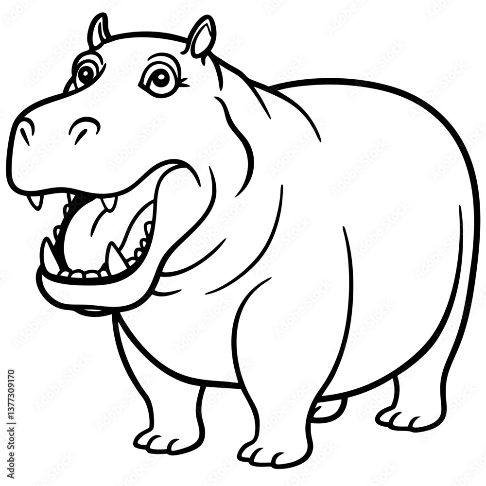 hippopotamus vector illustration hippopotamus vector illustration