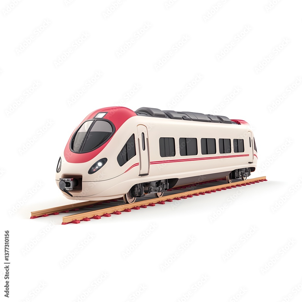 Fototapeta premium Modern High Speed Train on Tracks Transportation and Travel Image