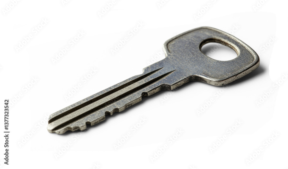 New steel key isolate on transparent background New steel key isolate on transparent background
