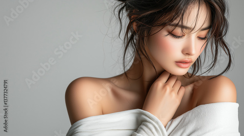 悲しみに暮れる女性の肖像