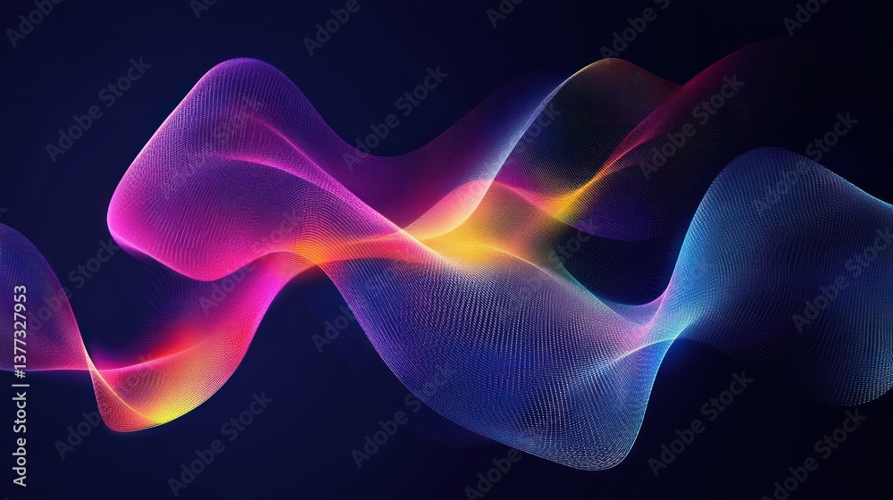 Fototapeta premium Abstract dark blue background with colorful neon lines, geometric shape vector presentation design for business and technology template.