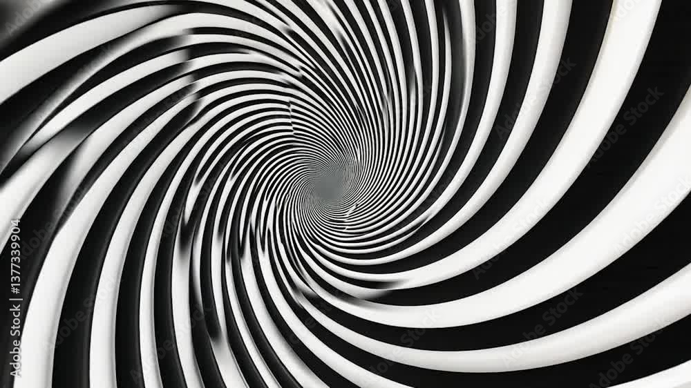 Black and white spiral vortex illusion