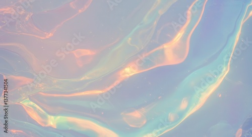 Abstract Pastel Iridescent Background Fluid Liquid Texture Shimmering Swirls Pearlescent Design