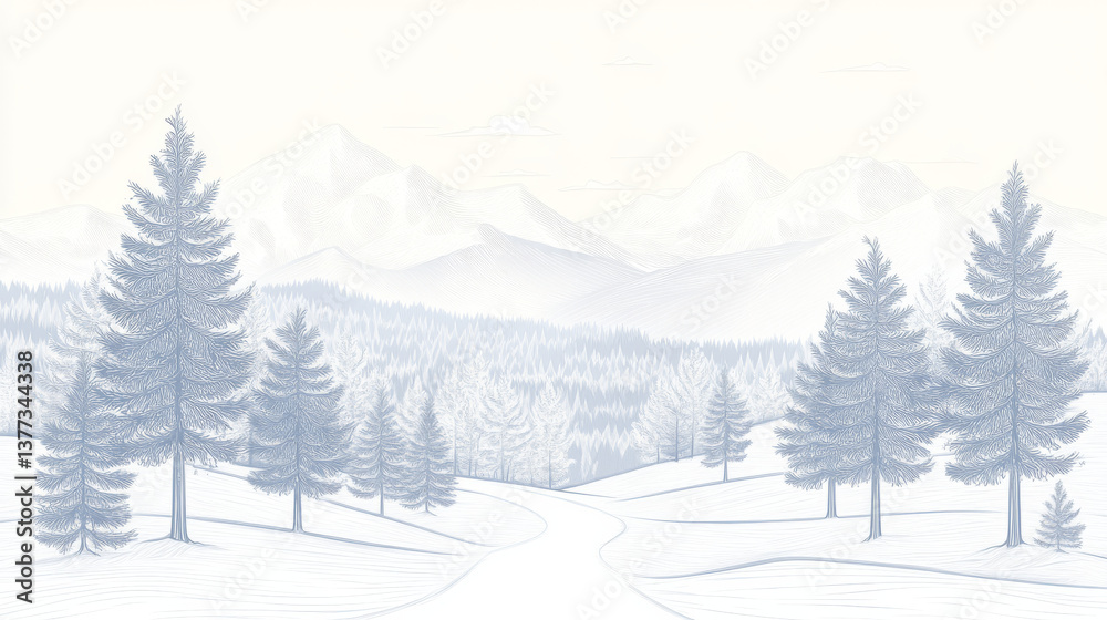 serene landscape featuring tall trees and mountains serene landscape featuring tall trees and mountains