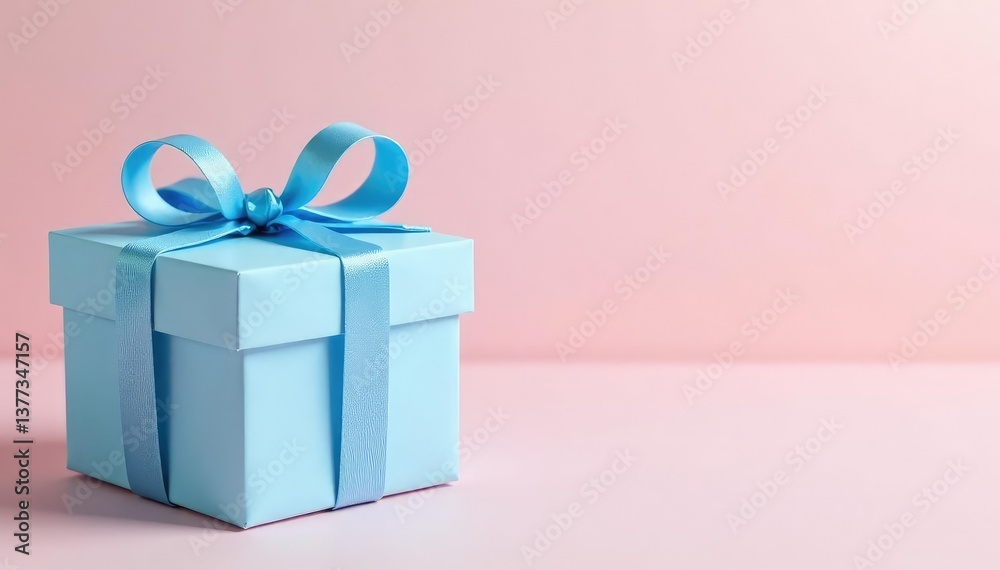 Obraz premium Subtle pastel gift box pattern, soft blue and pink, seamless, graphic