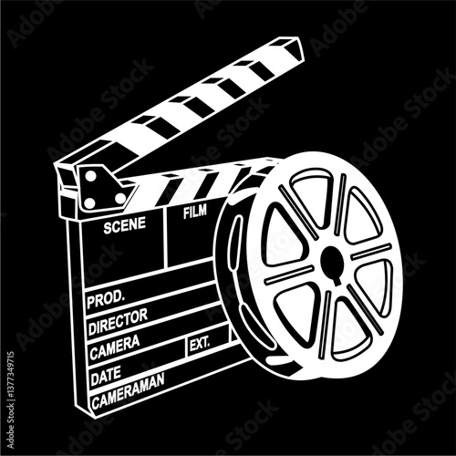 movie clapper board vector illustration
