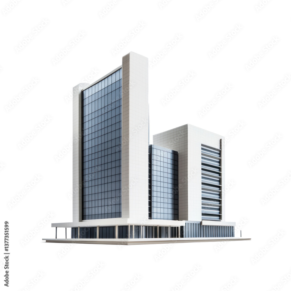 Minimature modern building isolate on transparent background Minimature modern building isolate on transparent background