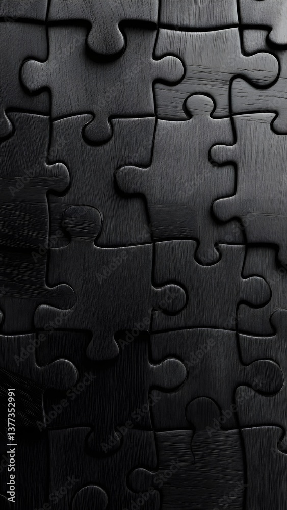 Intricately designed puzzle pieces arranged on a dark surface create a captivating texture and depth in the composition Intricately designed puzzle pieces arranged on a dark surface create a captivating texture and depth in the composition