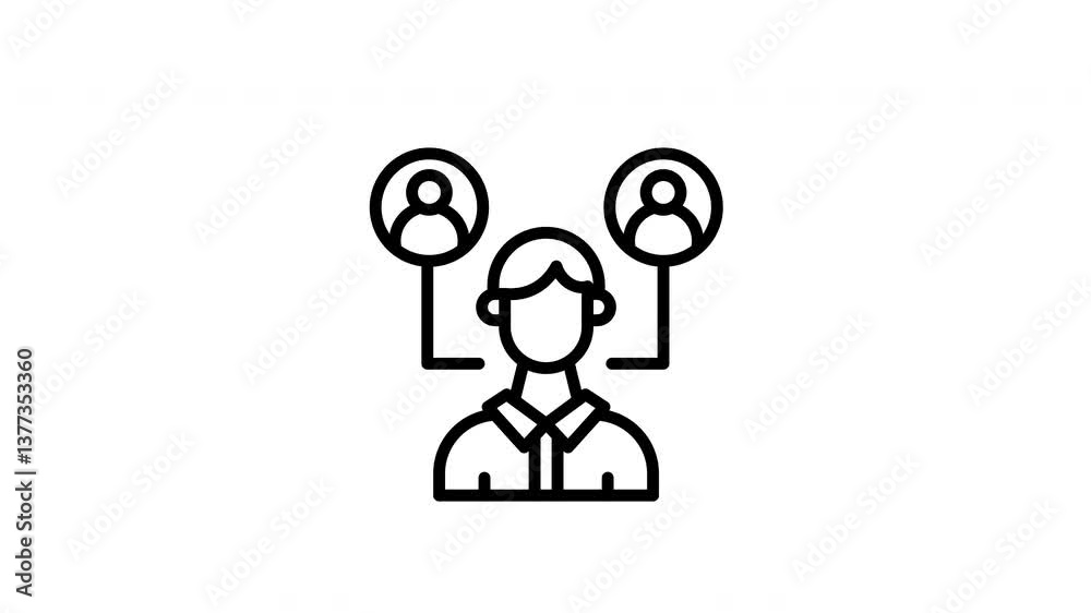 Animated team leader guiding two team members in a professional setting. Ideal for workplace leadership concepts in business presentations or articles Animated team leader guiding two team members in a professional setting. Ideal for workplace leadership concepts in business presentations or articles