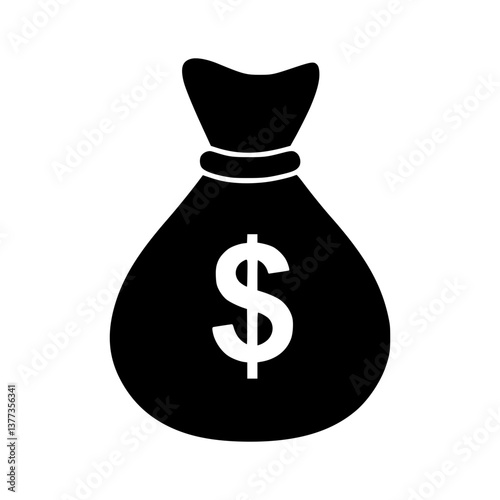Money Bag Icon - Vector Illustration