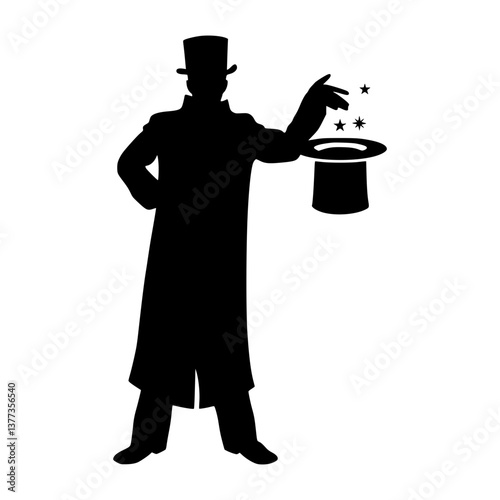 Magician Silhouette - Magic Hat Reveal