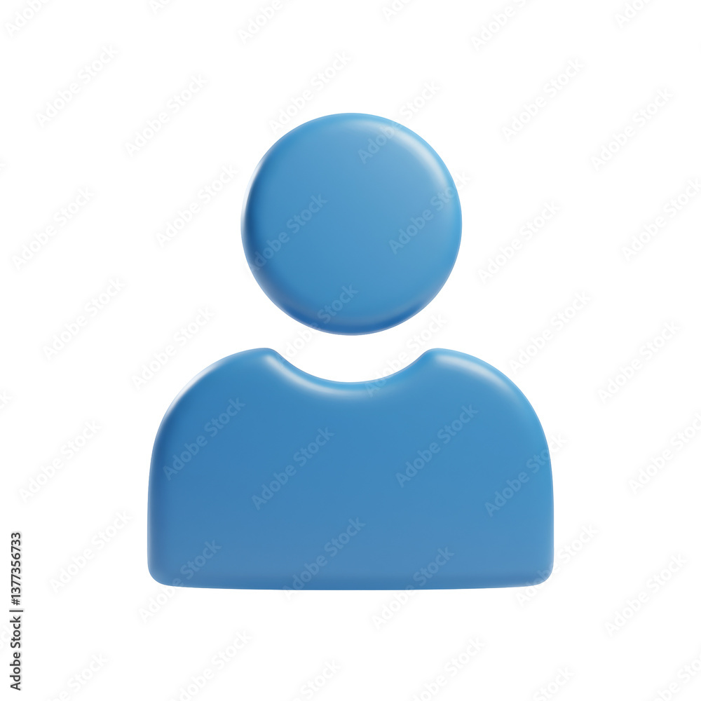 3D Rendered Blue Person Icon on Transparent Background 3D Rendered Blue Person Icon on Transparent Background