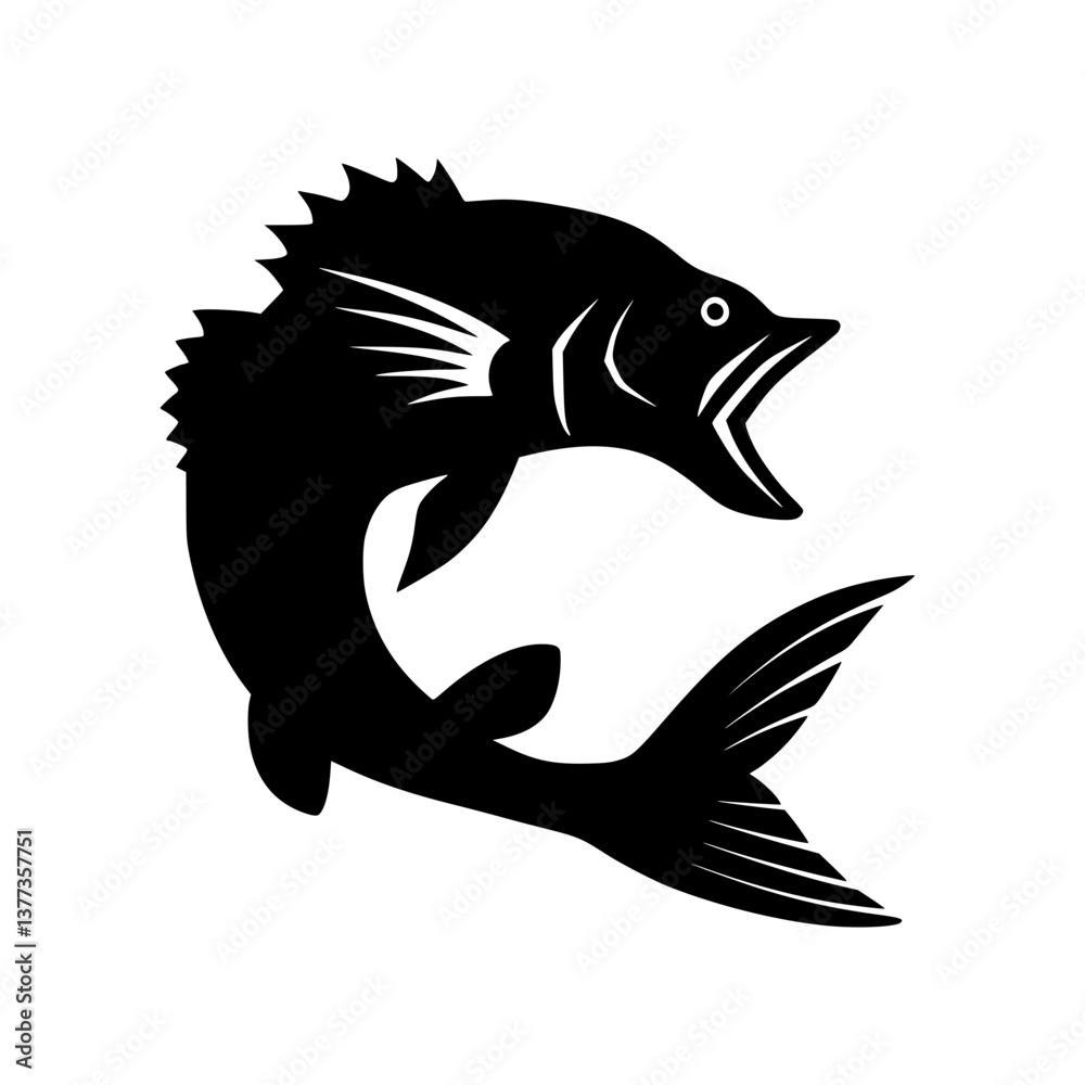 Fototapeta premium Black Marlin Fish Vector Icon