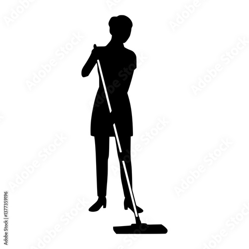 Cleaning Silhouette - Vintage Style