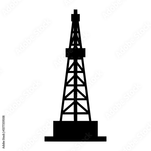 Oil Derrick Icon - Vector Illustration